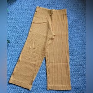 La Hearts Women's Camel Ribbed Straight Leg Pants